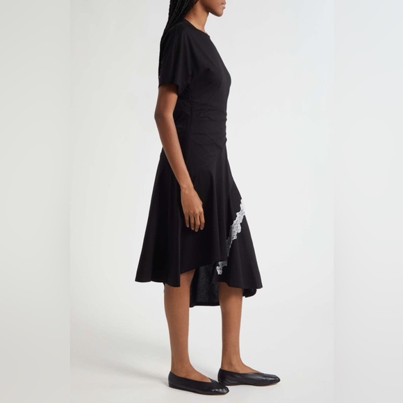 3.1 Phillip Lim Draped T-Shirt Dress with Lace Trim - Picture 3 of 7